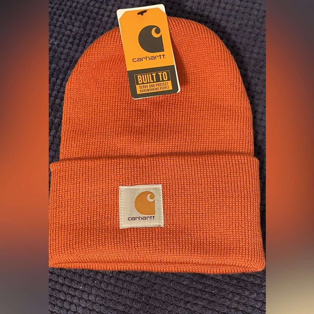 Brand New Knit cuffed beanie! Color: Desert Orange.
